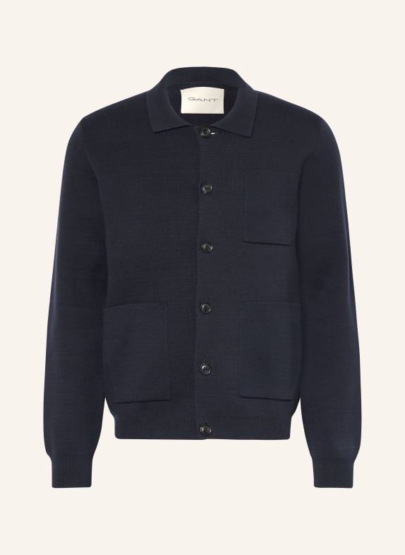 GANT Strick-Overshirt DUNKELBLAU