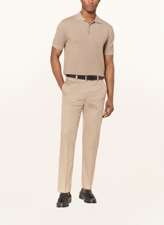 GANT Tricou polo din tricot TAUPE