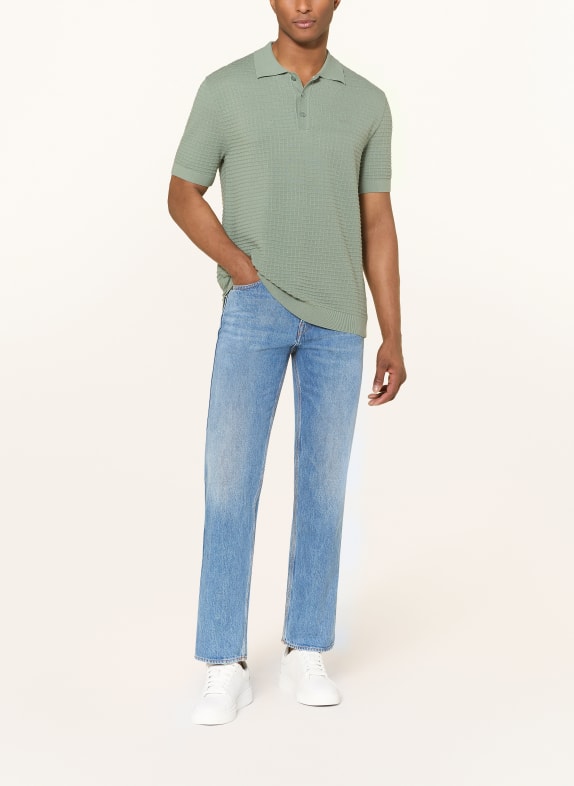 GANT Tricou polo din tricot MENTĂ