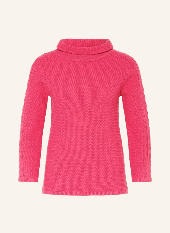 HOBBS CAMILLA turtleneck sweater with 3/4 sleeves PINK