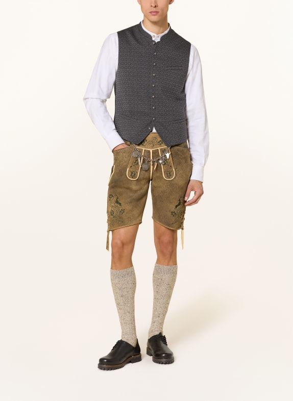 Hammerschmid Vestă tradițională RUPERT Slim Fit GRI ÎNCHIS / NEGRU