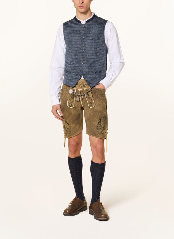 Hammerschmid Vestă tradițională NORBERT Slim Fit ALBASTRU / ALBASTRU ÎNCHIS