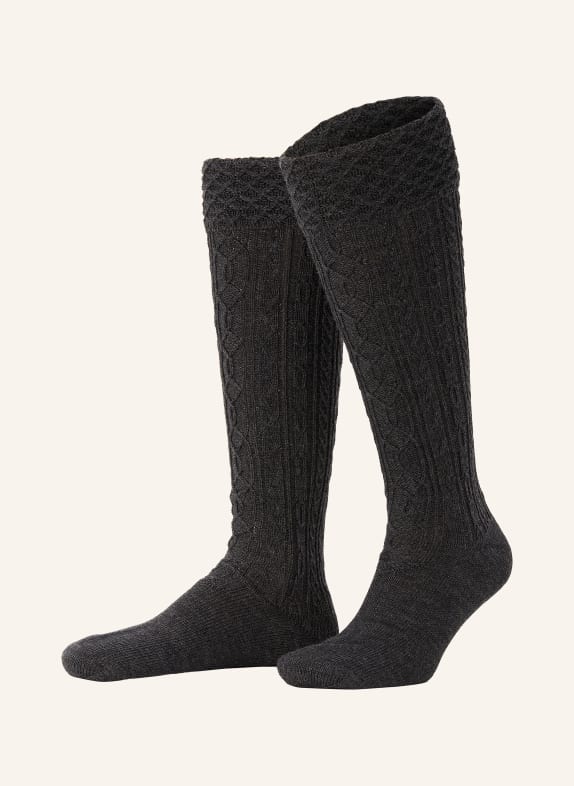 LUSANA Knižné ponožky z merino vlny TMAVĚ ŠEDÁ