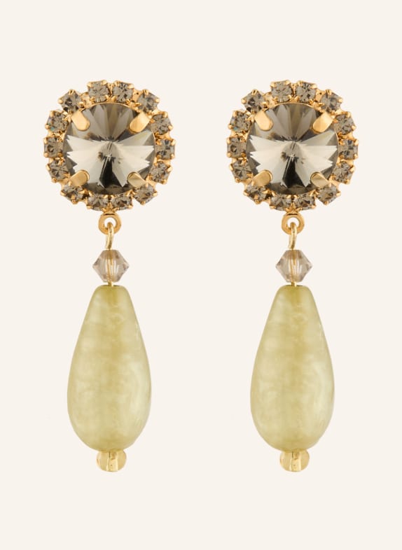 Seenberg náušnice SVĚTLE ZELENÁ / ZLATÁ