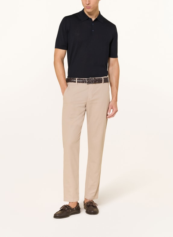 MAURIZIO  BALDASSARI Gebreid poloshirt DONKERBLAUW