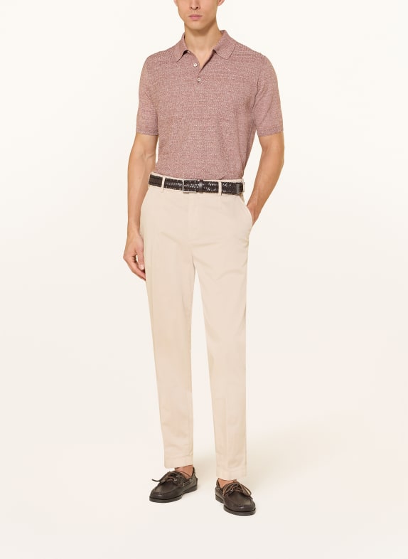 MAURIZIO  BALDASSARI Gebreid poloshirt DONKERROOD