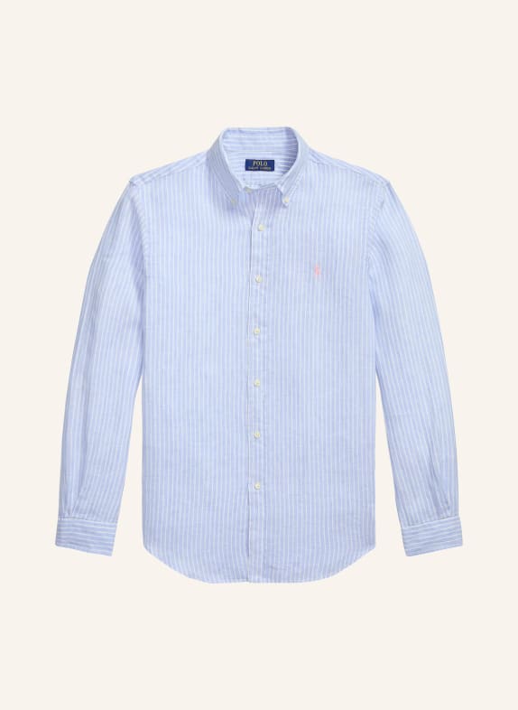 POLO RALPH LAUREN Leinenhemd Custom Fit HELLBLAU / WEISS
