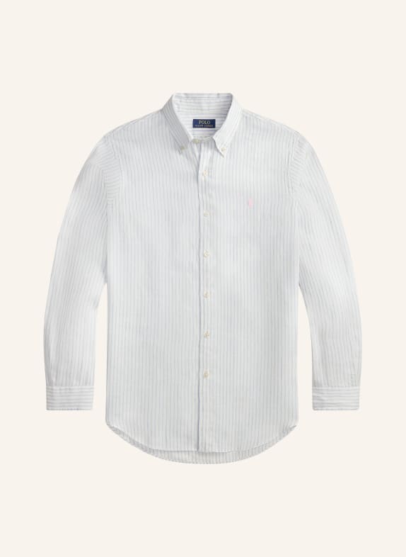 POLO RALPH LAUREN Leinenhemd Custom Fit WEISS / HELLBLAU
