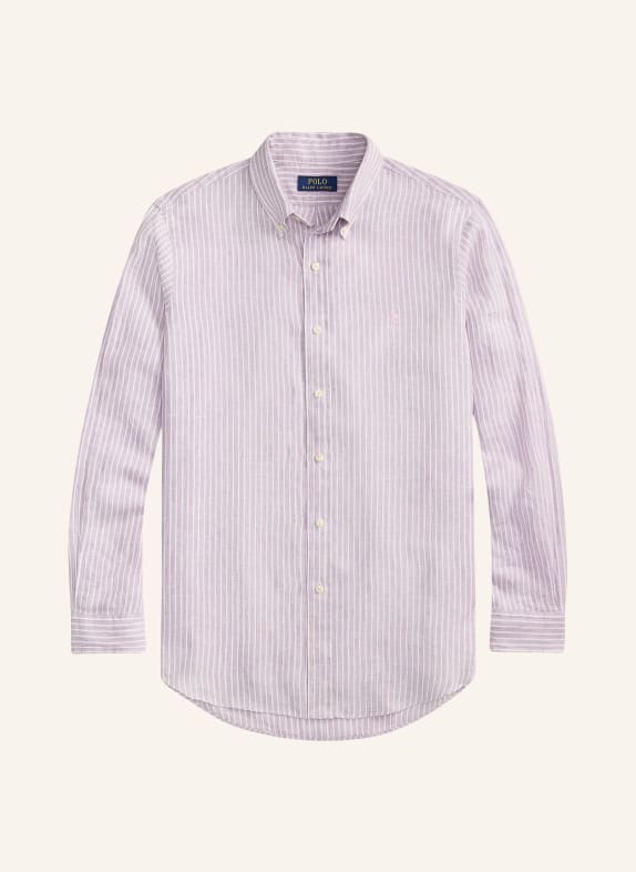 POLO RALPH LAUREN Leinenhemd Custom Fit LILA / WEISS