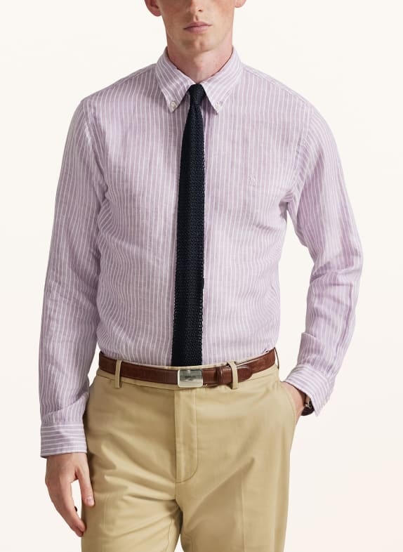 POLO RALPH LAUREN Linnen overhemd Custom Fit PAARS / WIT