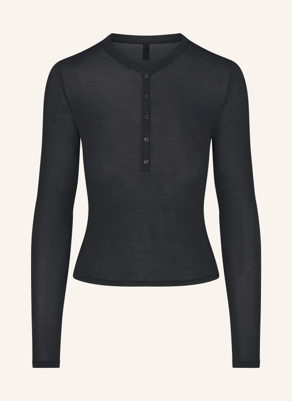 SKIMS Koszulka lounge SHEER MODAL ONYX