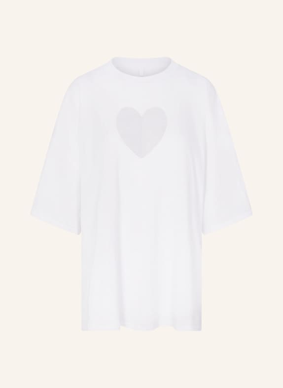 SKIMS Lounge tričko WORN IN JERSEY s výřezem SNOW