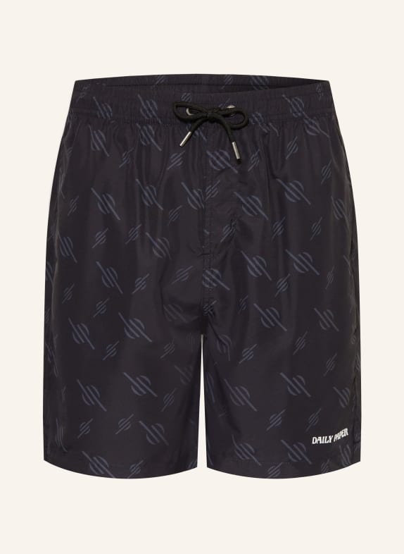 DAILY PAPER Badeshorts SCHWARZ / DUNKELGRAU