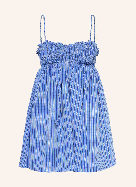 FAITHFULL THE BRAND Šaty PRESA MODRÁ / TMAVĚ MODRÁ / BÍLÁ