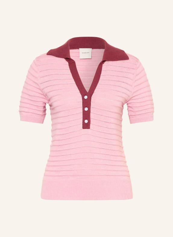 VARLEY Strick-Poloshirt WREN ROSA / DUNKELROT
