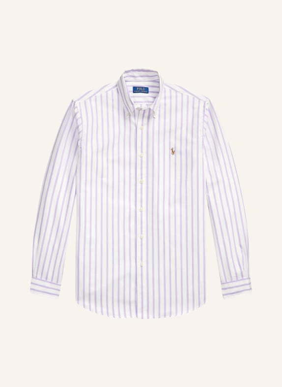 POLO RALPH LAUREN Oxfordhemd Custom Fit WEISS / LILA