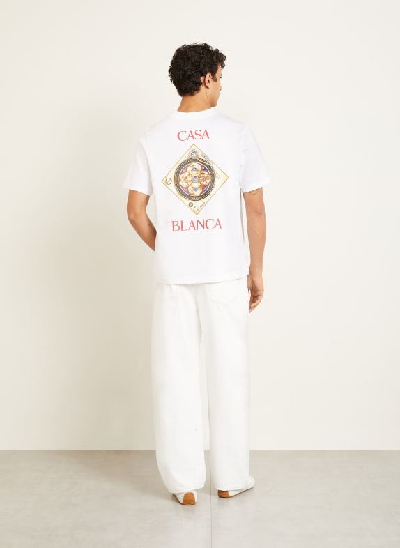 Casablanca T-shirt PLAFOND ORNE DE MUSIQUE WIT / GOUD / ROOD