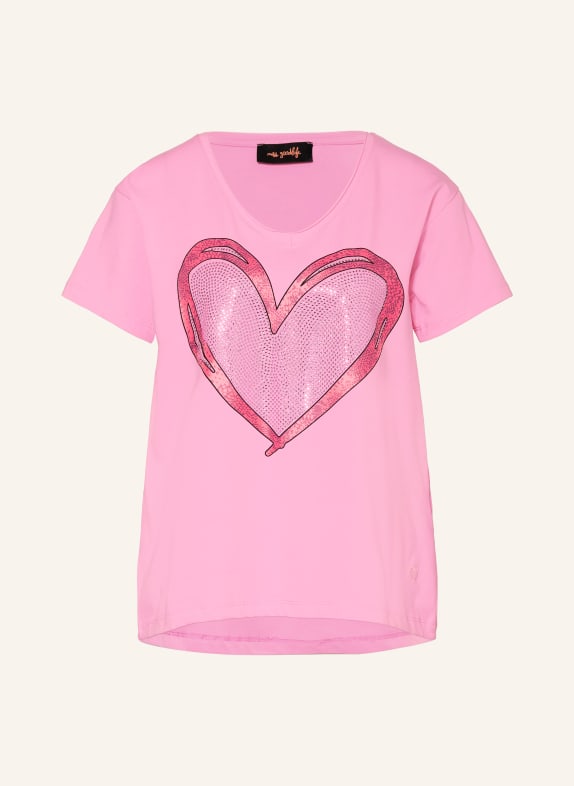 miss goodlife T-shirt with gemstones PINK / NEON PINK
