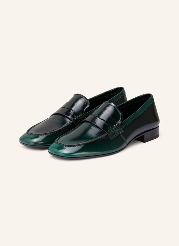 DRIES VAN NOTEN Penny-Loafer GRÜN / SCHWARZ