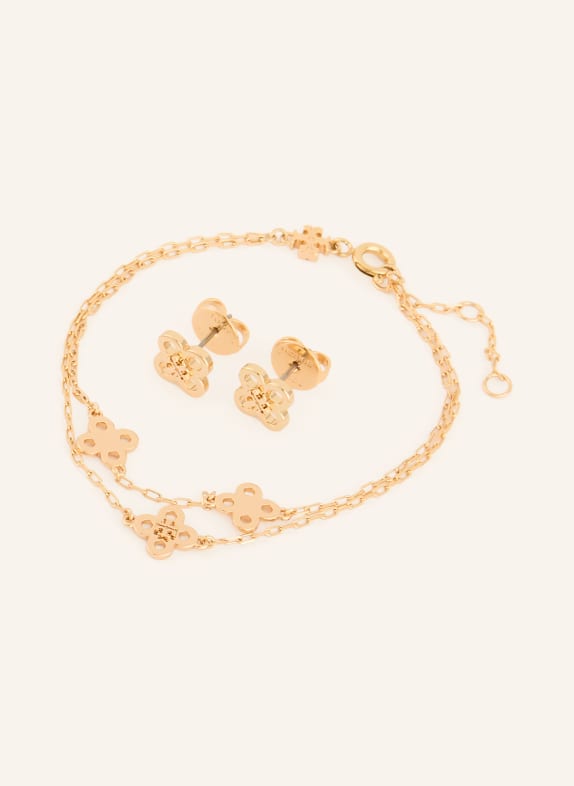 TORY BURCH Set KIRA: Ohrstecker und Armband GOLD
