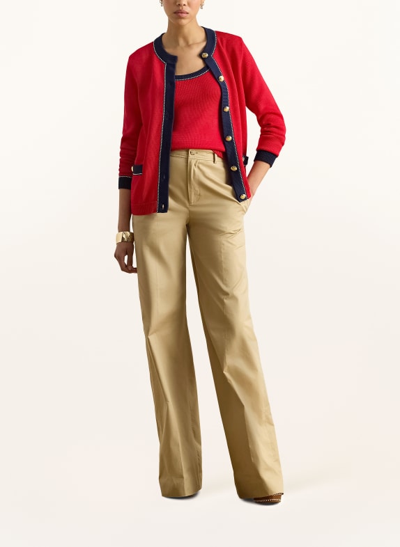 LAUREN RALPH LAUREN vest ROOD / BEIGE / DONKERBLAUW