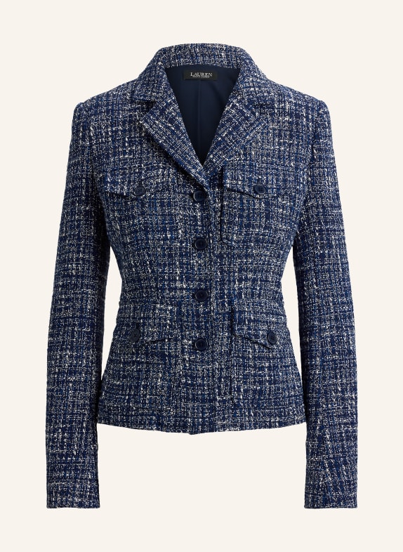 LAUREN RALPH LAUREN bouclé blazer BLUE / WHITE