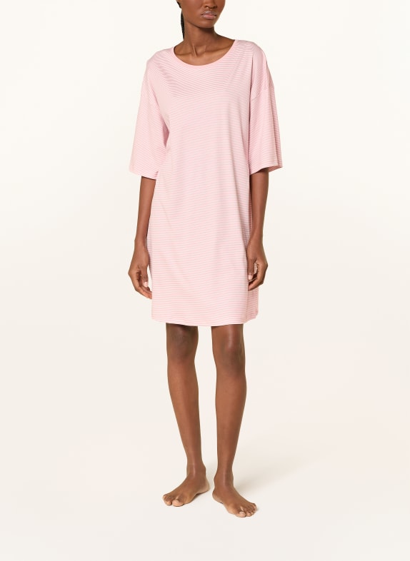mey Nattlinne SIMPLE STRIPES med 3/4-ärmar ROSA / VIT