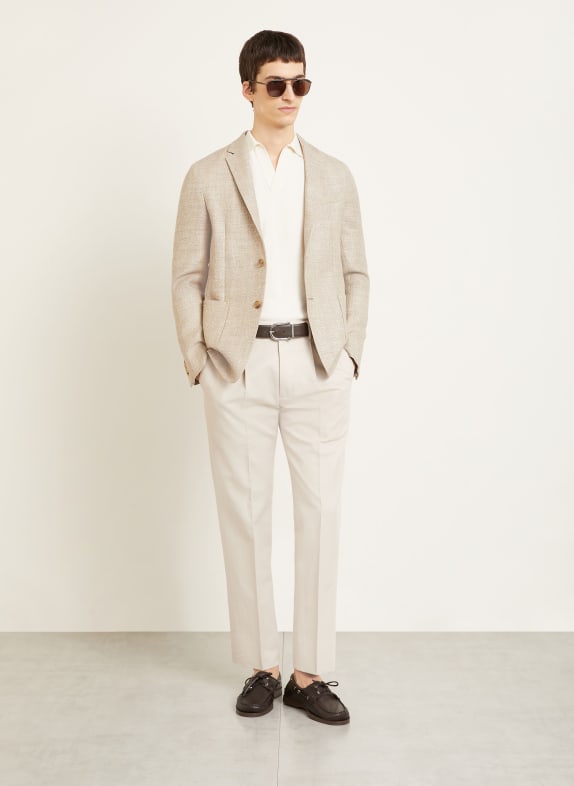 ZEGNA Kalhoty Pleated Fit BÉŽOVÁ