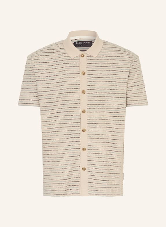Marc O'Polo Short-sleeved shirt Relaxed Fit BEIGE / TURQUOISE / BLACK