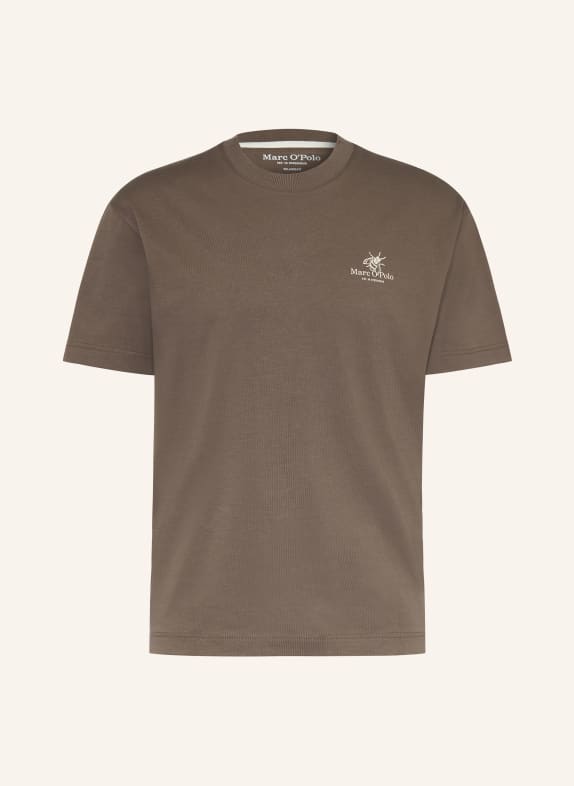 Marc O'Polo T-Shirt DUNKELBRAUN / CREME