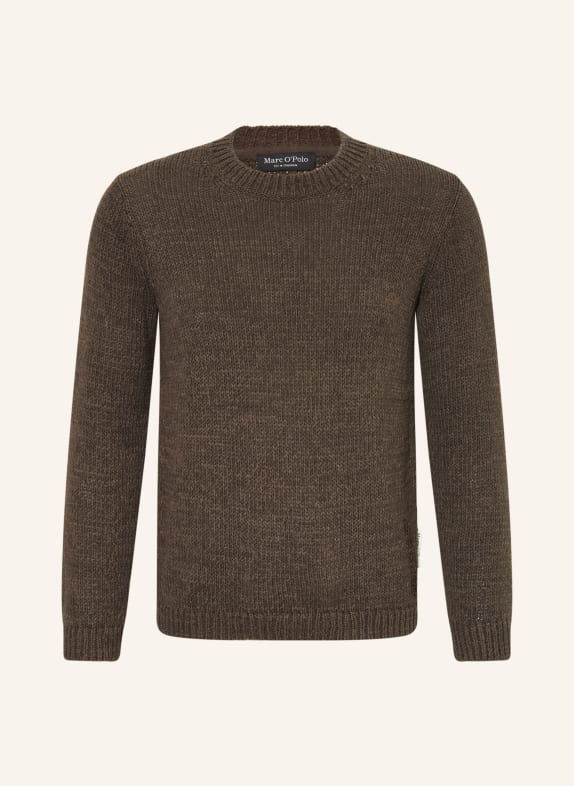 Marc O'Polo sweter CIEMNOBRĄZOWY