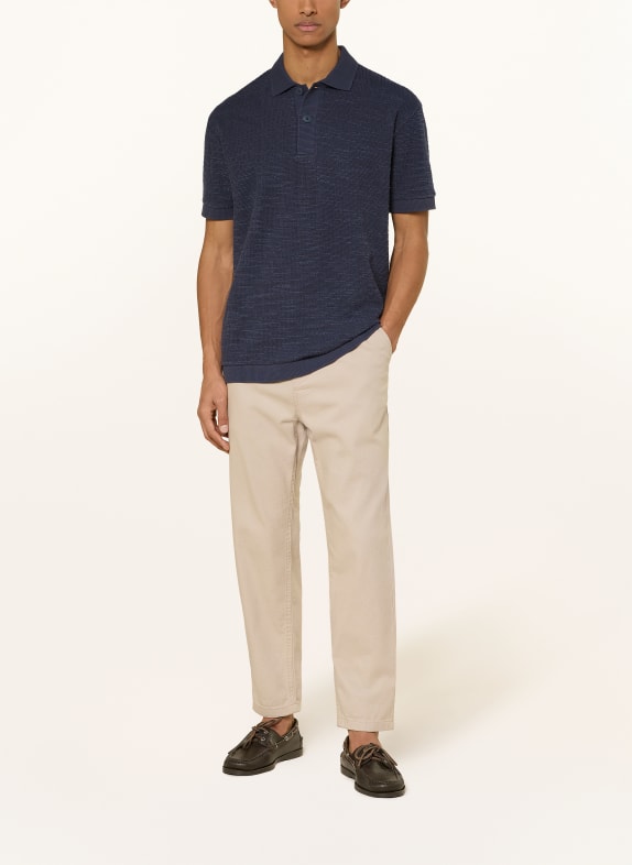 Marc O'Polo Strick-Poloshirt Relaxed Fit DUNKELBLAU