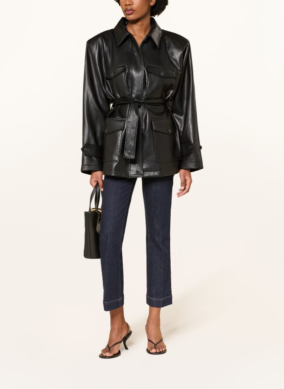 The Frankie Shop Fieldjack KELIA in leerlook ZWART