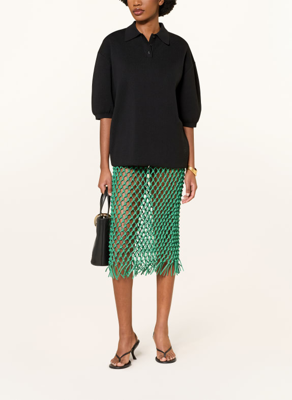 The Frankie Shop Gebreid poloshirt NOLA ZWART