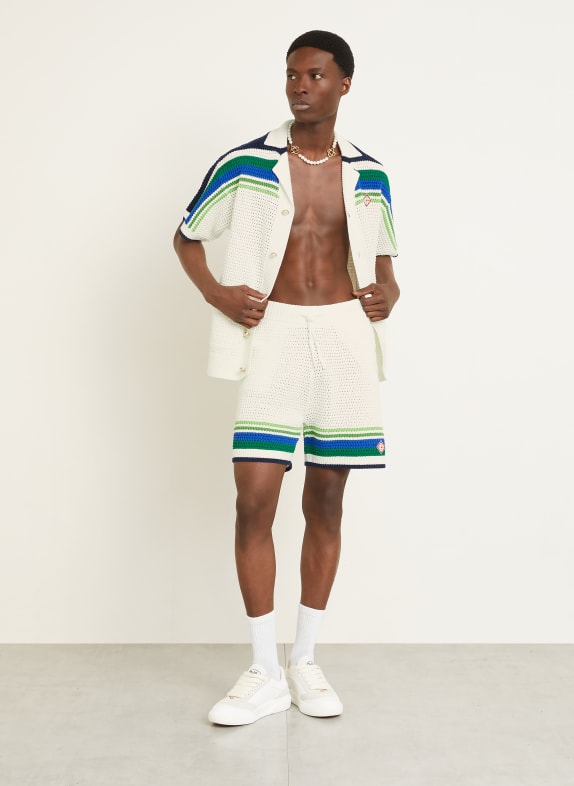Casablanca gebreide shorts WIT / GROEN / BLAUW