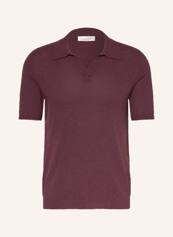 roberto collina Strick-Poloshirt DUNKELROT