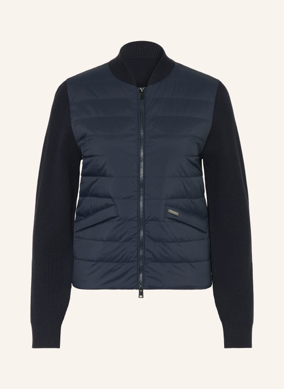 WOOLRICH Peříová bunda z kombinace materiálů TMAVĚ MODRÁ