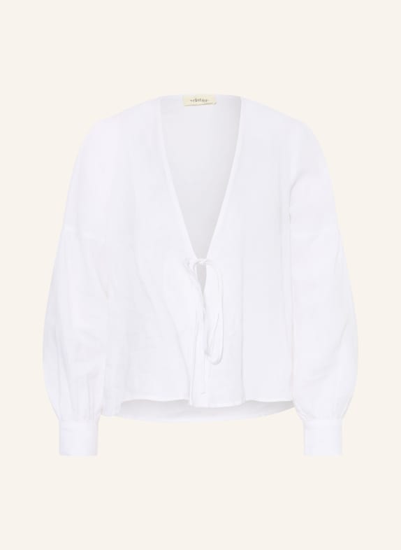 arkitaip Wickelbluse ANNA aus Leinen WEISS