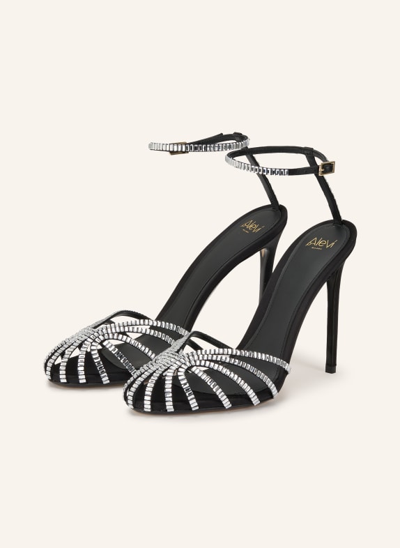 ALEVI Sandały PENELOPE 110 z kamieniami ozdobnymi SREBRNY / CZARNY