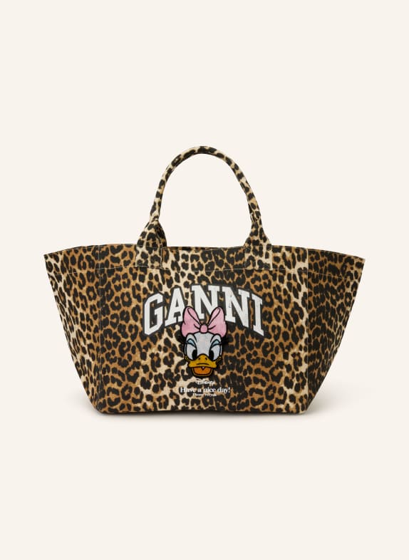 GANNI Shopper XXL HELLBRAUN / DUNKELBRAUN / SCHWARZ