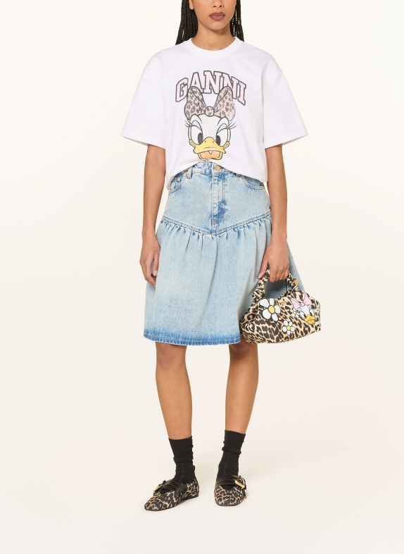 GANNI T-shirt WIT / ROZE / GEEL