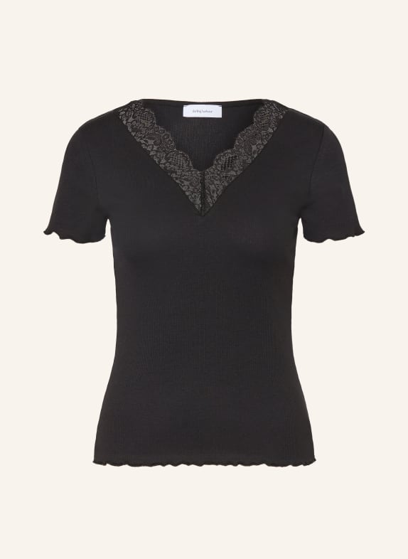 darling harbour T-shirt with lace BLACK