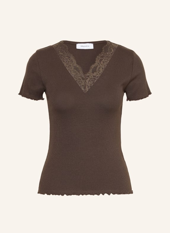 darling harbour T-shirt with lace CHOCOLATE
