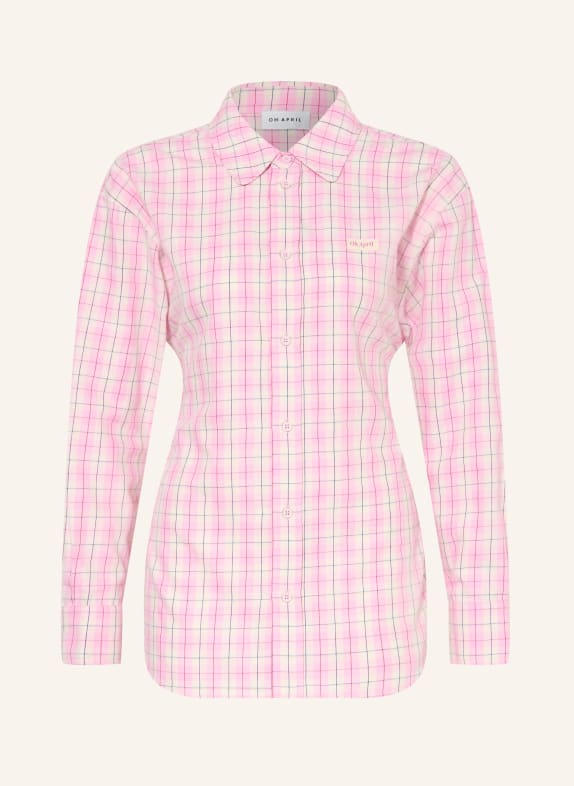 OH APRIL Oversized shirt blouse LILIA PINK / CREAM