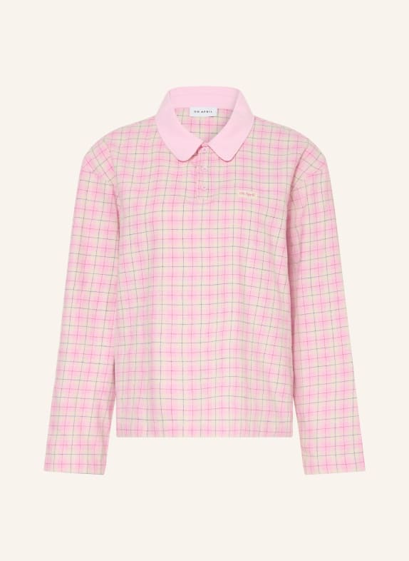 OH APRIL DIANA flannel polo shirt PINK / CREAM