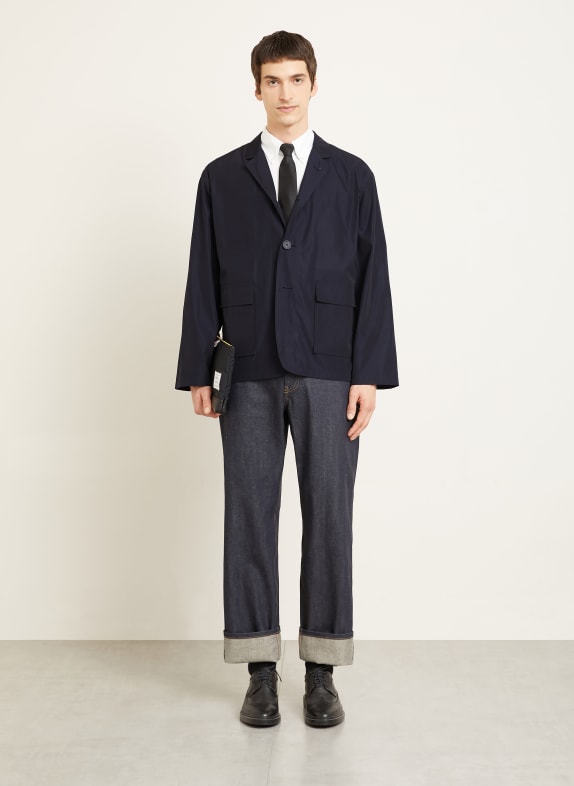 THOM BROWNE. Jasje Regular Fit DONKERBLAUW / WIT