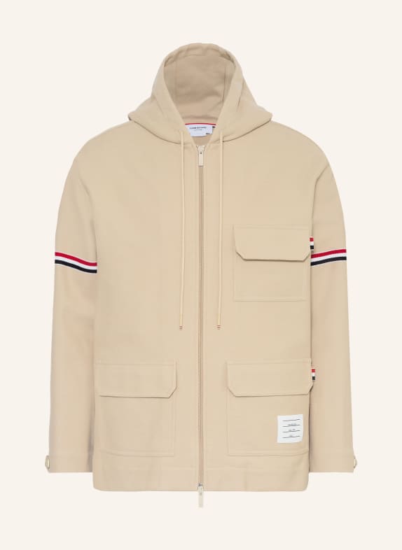 THOM BROWNE. jacket LIGHT BROWN / NEON RED / BLACK