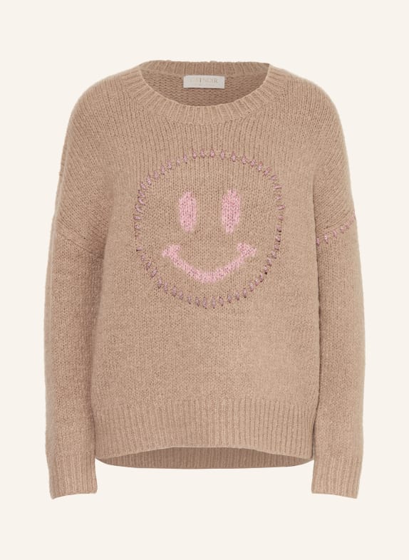 CATNOIR Pull avec fil pailleté TAUPE / ROSE
