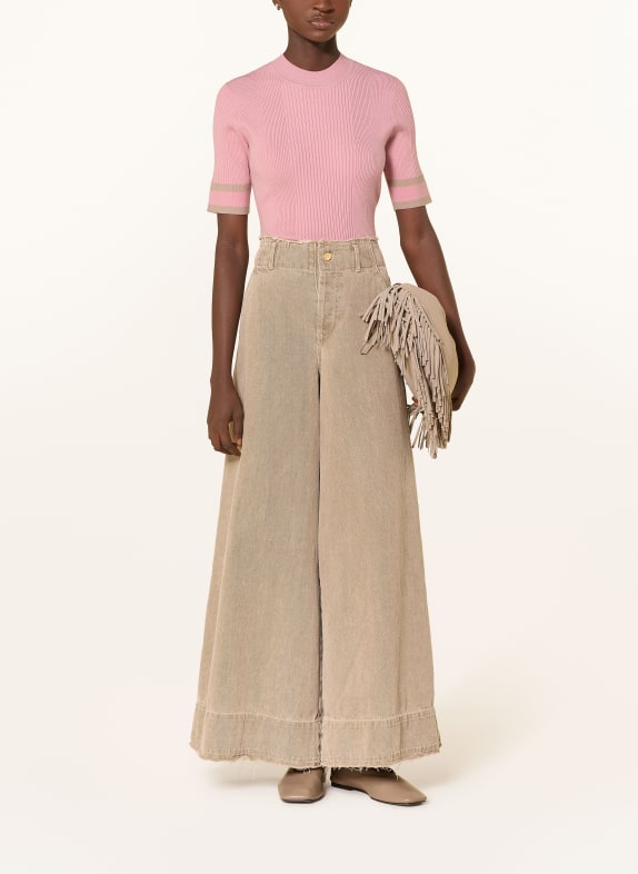 CATNOIR gebreid shirt ROSÉ / TAUPE