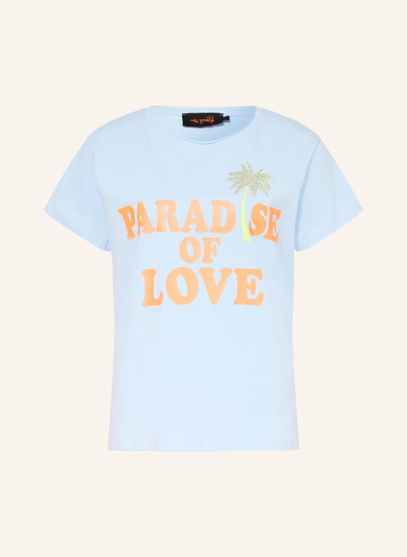 miss goodlife T-shirt with gemstones LIGHT BLUE